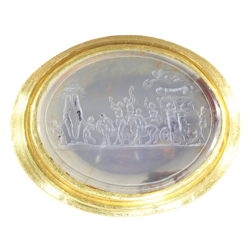 Bague 56 Classicisme satirique d'une bague en or du XVIIIe siècle : Le Triomphe de Priape 58 Facettes 19087-0061