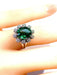 Bague 48 Bague or blanc, pierre verte et 10 diamants 58 Facettes AB426