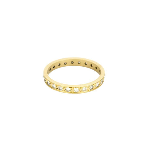 Bague 58,5 Alliance américaine en or jaune et diamants 58 Facettes TOU1500X2