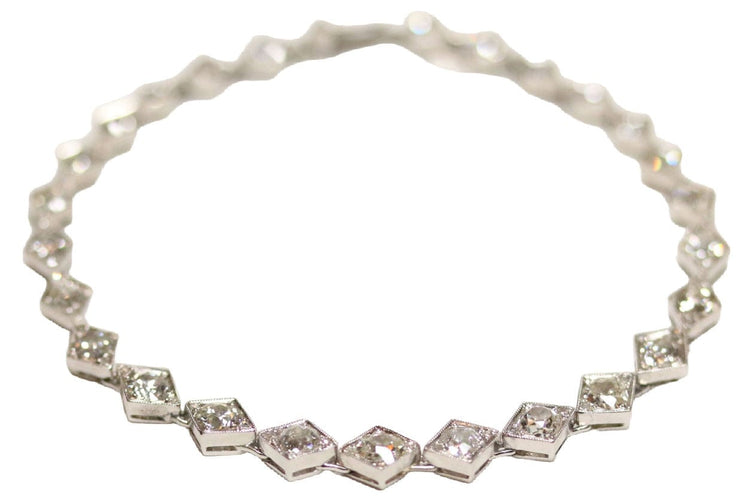 Rivière-armbånd i hvitt gull og diamanter