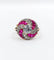 Bague 52.5 Bague cible tourbillon art deco or jaune diamant et rubis calibrés 58 Facettes A04892