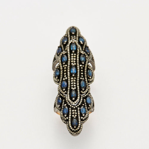 Bague 55 Bague en or jaune et argent 58 Facettes 1629