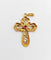 Pendentif Pendentif croix vintage or jaune finement travaillée ornée d'un rubis 58 Facettes A04922