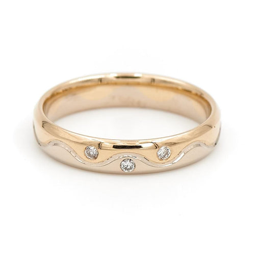 Bague 54 Bague Alliance Or jaune, Or blanc Diamant 58 Facettes 1719172CN