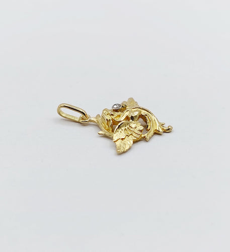 Pendentif Pendentif or jaune chimère ou griffon et diamant taille rose (circa 1900) 58 Facettes A06011