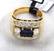 Bague 55 Bague en or jaune saphir diamants 58 Facettes