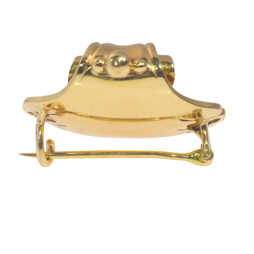 Broche Broche coquillage vintage antique en or 18 carats sertie de diamants taille rose 58 Facettes 23046-0125