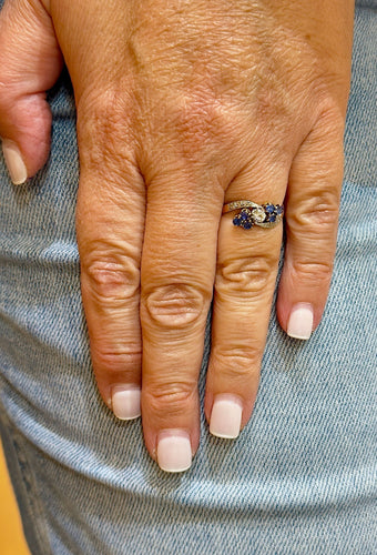 Bague 51 Bague ancienne en or saphir et diamants 58 Facettes