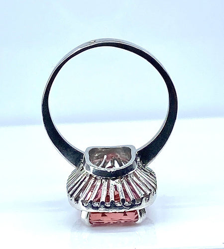 Bague 49 Bague en or blanc, tourmaline rose et diamants 58 Facettes AB613