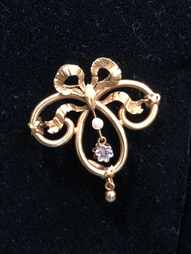 Pendentif Broche/ pendentif époque Napoléon III or jaune 58 Facettes