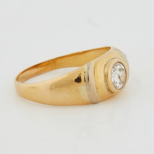 Bague 61 Bague or jaune et diamant taille ancienne 58 Facettes RÉF 12112/08