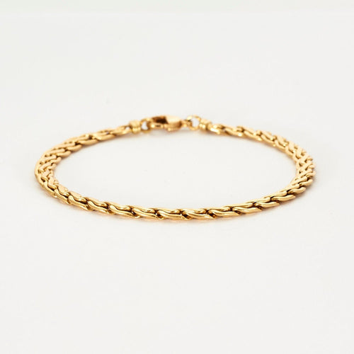 Bracelet Gourmette or jaune maille haricot 58 Facettes LP516