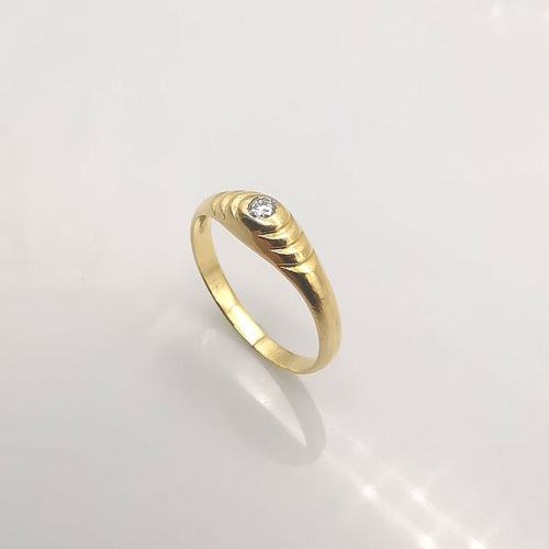 Bague 51 Bague solitaire Or jaune et Diamant 58 Facettes