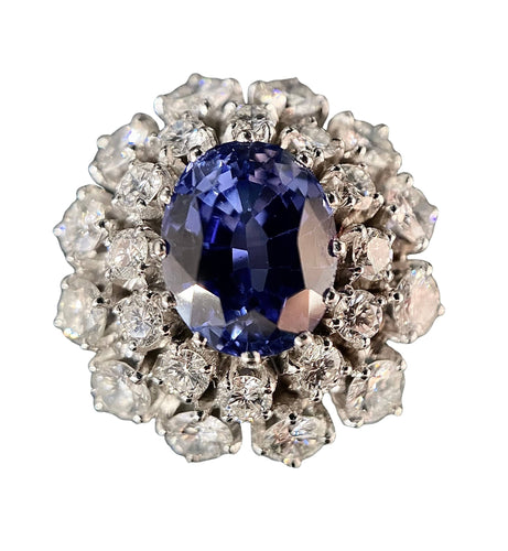 Bague 52 Bague or blanc Saphir 58 Facettes