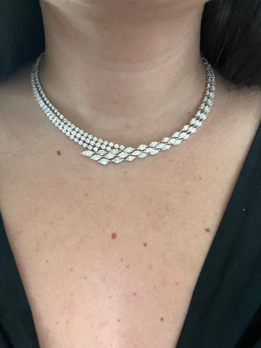 Collier Marquise & Round Diamond high-end necklace 58 Facettes NECK-453