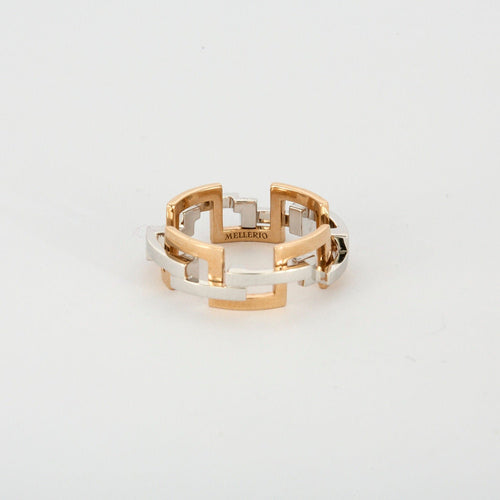 Bague 52 MELLERIO - Graphic - Bague or rose et blanc 58 Facettes J1WP463-0052