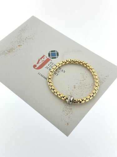 Bracelet Bracelet Fope Flex en or jaune et blanc avec diamants 58 Facettes