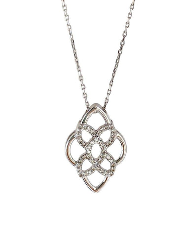 Collier Collier, en or blanc 14k serti de diamants 58 Facettes