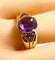 Bague 56 Bague or jaune améthystes 58 Facettes AB445