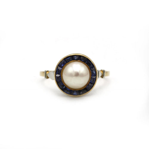 Bague 53 Bague Art Déco - Or, Saphirs & Perle 58 Facettes 250300R