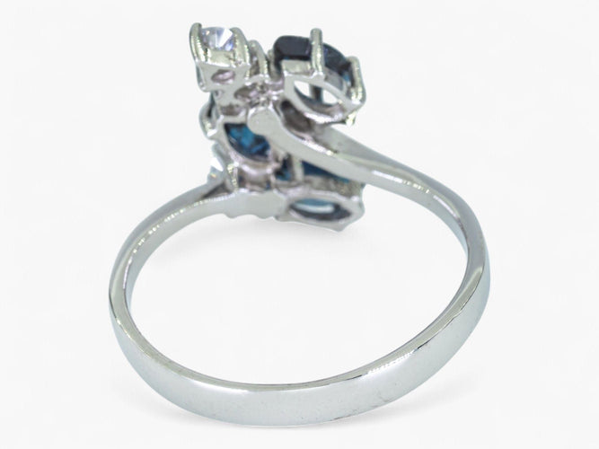 Bague Bague en or 14 carats – Diamant 0,15 ct et saphir 0,63 ct 58 Facettes AN84