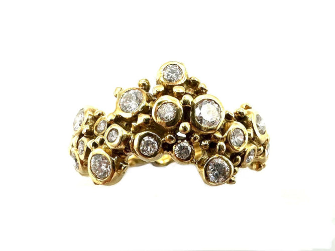 Bague 52 GILBERT ALBERT - Bague or jaune et diamants 58 Facettes