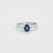 Bague Bague or blanc avec saphir bleu et diamants 58 Facettes