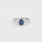 Bague Bague or blanc avec saphir bleu et diamants 58 Facettes