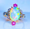 Bague 53 Bague en or jaune, opale, diamants et rubis. Vers 1900. 58 Facettes AB639