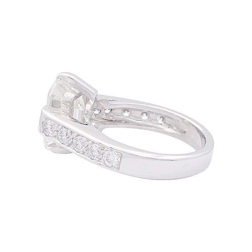 Bague 52 Bague or blanc, diamant taille émeraude 4 cts. 58 Facettes 31294