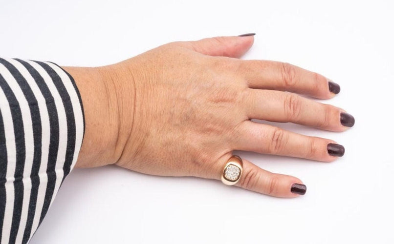 Bague 54 bague diamant en or rose 58 Facettes