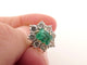 Bague 51 bague marguerite t51 sertie emeraude & 8 diamants 0.8ct or blanc 18k 3.6g 58 Facettes 272543