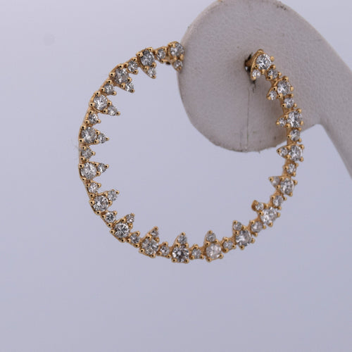 Boucles d'oreilles Boucles d'oreilles en or jaune 18 carats serties de diamants 58 Facettes