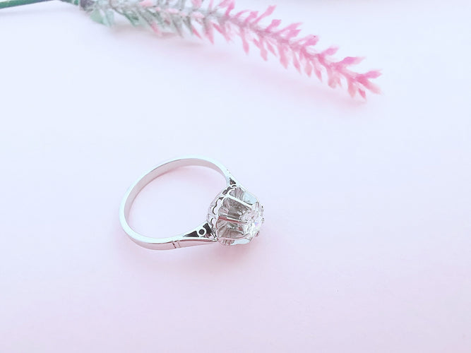 Bague Bague solitaire Diamant 0,60 carat Or Blanc 18 K 58 Facettes AA 1668