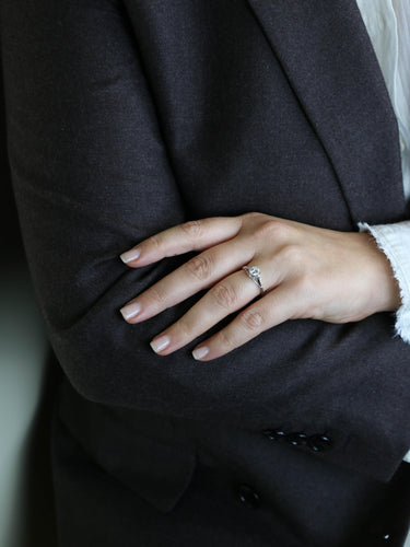 Bague 57.5 Bague solitaire or blanc diamant 0,70 ct 58 Facettes 1196