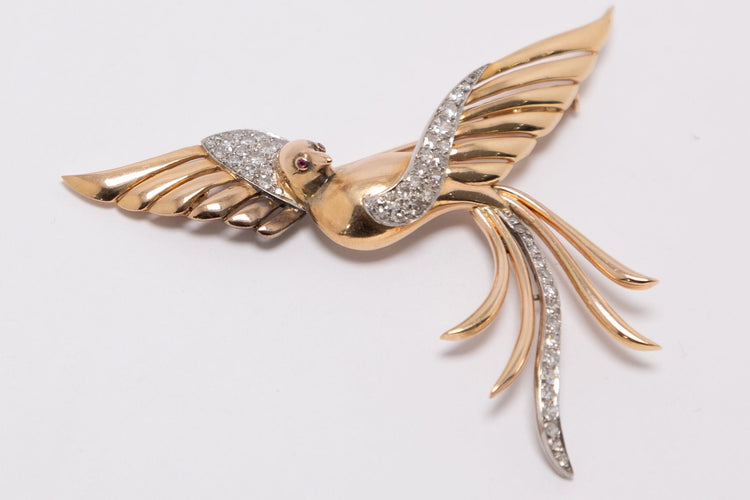 Broche broche en or et diamants 58 Facettes