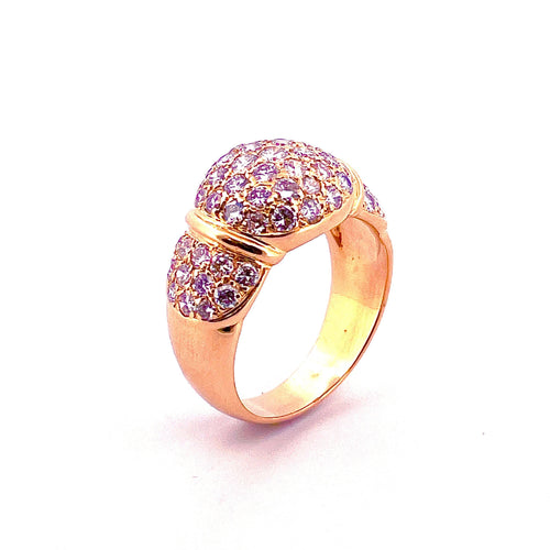 Bague 56 Bague dôme en or jaune 18 carats sertie de diamants 58 Facettes
