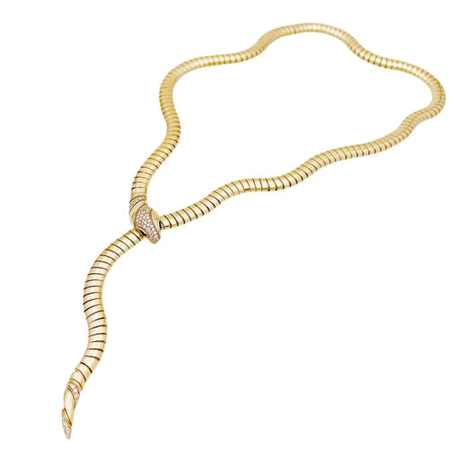 Collier Collier Bulgari, « Serpenti Tubogas », or jaune, diamants, onyx. 58 Facettes 35159