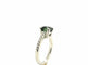 Bague 53 Bague Or Blanc 18 Carats Tourmaline Taille Coussin et Diamants 58 Facettes