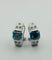 Pendientes de oro blanco con Topacio y Diamantes 58 Facettes 50225