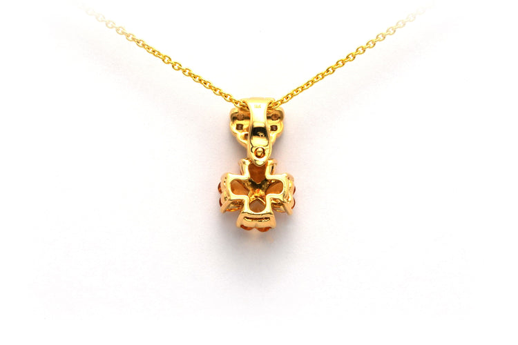 Pendentif Pendentif en or jaune serti de citrines et de diamants 58 Facettes 21040