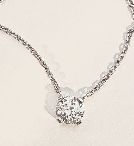 Collier Collier chaîne or blanc diamant 0,49 carat 58 Facettes AB415