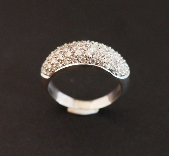 Bague 54.5 Bague pavage Diamants, Or Blanc 58 Facettes