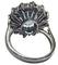Bague 55 Bague LADY DI Cluster en or blanc, topaze bleu ciel et diamants 2,5 ct 58 Facettes Q876A
