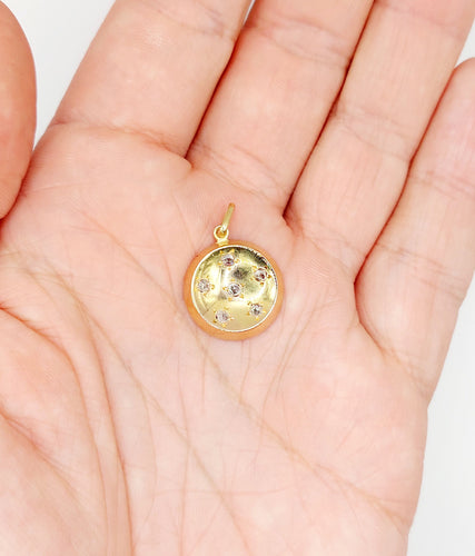 Pendentif Pendentif cible Art Déco or rose, diamants taille rose, serti étoilé (circa 1920) 58 Facettes A05795