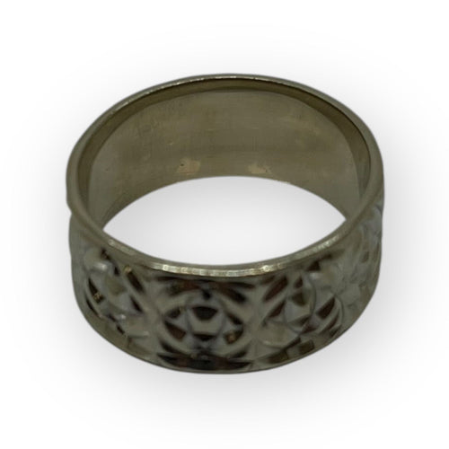 Prsten široký kroužek z bílého zlata 