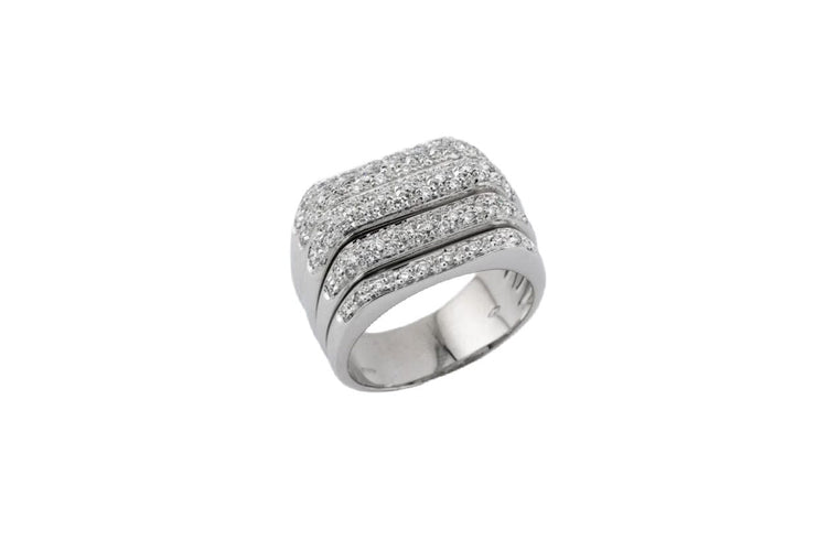 Bague 59 Bague en or blanc avec diamants 58 Facettes anl922
