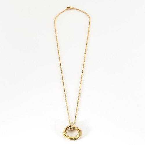 Collier CARTIER - TRINITY - Collier en or rose, pendentif trois ors et diamants 58 Facettes PAL3433
