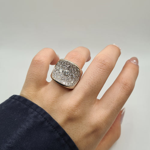 Bague 54 Bague or blanc sertie de diamants naturels 58 Facettes