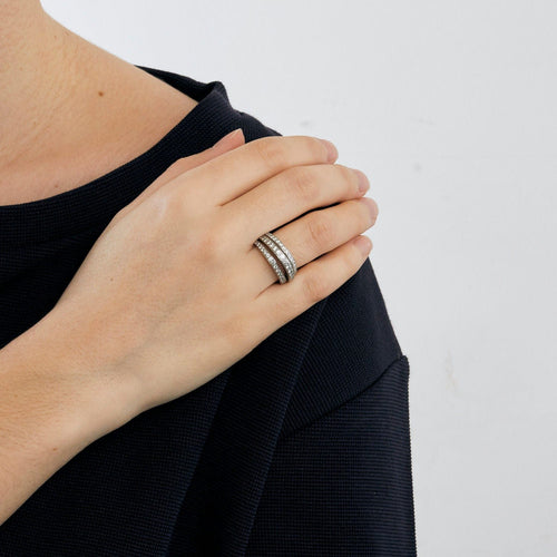 Bague 52 CARTIER - Bague 3 ponts Diamants 58 Facettes